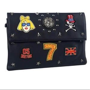 New faux leather patch clutch/crossbody